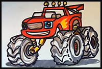 how to draw blaze from blaze and the monster machines