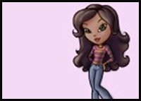 How to Draw Bratz Girl Character Doll