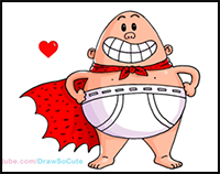 How to Draw Captain Underpants Easy