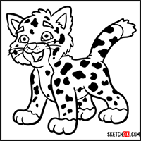 How to Draw Baby Jaguar | Dora the Explorer