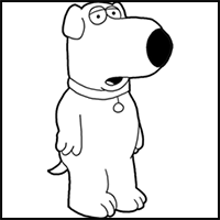 How to Draw Brian from Family Guy : Step by Step Drawing Lesson