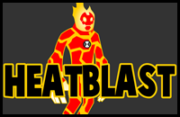 How to Draw Heatblast Alien from Ben 10