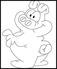 How to Draw Orson Pig from Garfield