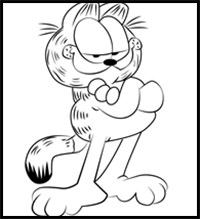 Step by Step Drawing Tutorial on How to Draw Garfield