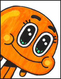 How to Draw + Color Darwin Watterson Step by Step Easy