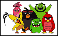 How to Draw Angry Birds | Drawing Angry Birds