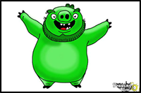 How to Draw Leonard The King Pig from Angry Birds