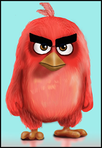 How to Draw Red from The Angry Birds Movie