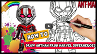 Draw Ant Man Marvel Character Drawing for Kids