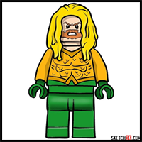 How to Draw Aquaman LEGO Minifigure