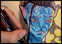 How to Draw an AVATAR | Drawing Avatar | Drawholic (Zoe Saldana)