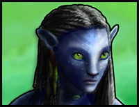 How to Draw Neytiri from Avatar