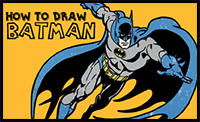 How to Draw Batman in Retro DC Comics Style - Simple Steps Drawing Lesson