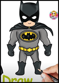 Batman Drawing Very Easy in Minutes for Kids and Beginners