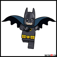 How to draw Batman LEGO minifigure
