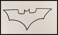 EASY How to Draw BATMAN LOGO