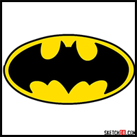 How to draw Batman Sign