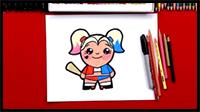 How to Draw Cartoon Harley Quinn