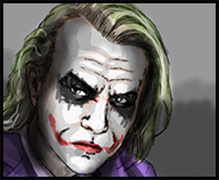 How to Draw The Joker from Dark Knight