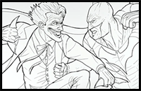 How to Draw Batman vs Joker | Step by Step | DC