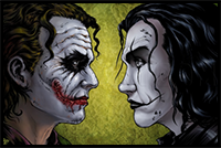 How to Draw The Crow vs The Joker, Eric Draven versus the Joker