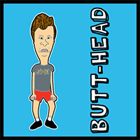 How to draw Butthead from Beavis and Butthead with easy step by step drawing tutorial