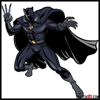 How to Draw Black Panther Superhero in Battle Rack
