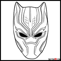 How to Draw a Black Panther Mask
