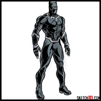 How to Draw Black Panther from Infinity War 2018 film
