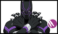 How to Draw Black Panther | Step by Step | Wakanda Forever
