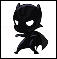 How to Draw Black Panther Chibi Easy Step by Step Video