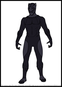 How to Draw Black Panther from Avengers - Infinity War