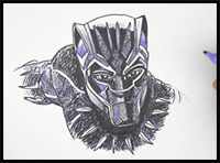 How to Draw Black Panther. Iconic Movie Characters No 2. Happy Drawing! with Frank Rodgers