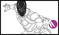 How to Draw Black Panther | Step by Step | Marvel Avengers