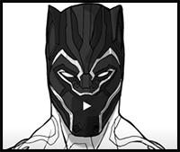 How to Draw Black Panther | Step by Step | Marvel Avengers