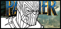 How to Draw ERIK KILLMONGER GOLDEN JAGUAR SUIT (Black Panther)