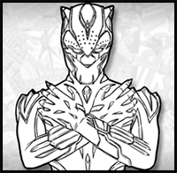 How to Draw BLACK PANTHER (Wakanda Forever) | Narrated Drawing Tutorial