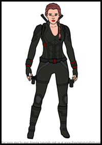 How to Draw Black Widow from Avengers Endgame