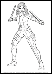 How to Draw Black Widow from Captain America Civil War