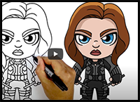 How to Draw Black Widow | Step by Step Tutorial