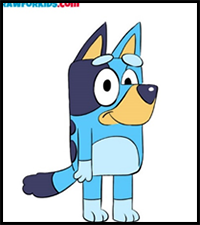 bluey cartoon drawing