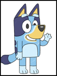 Bluey step by step drawing guide