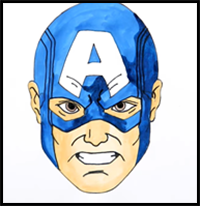 How to Draw Captain America’s Face