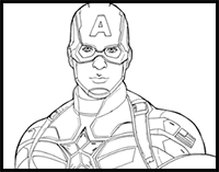 How to Draw Captain America | Step by Step | Marvel Avengers