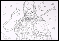 How to Draw Captain America | Step by Step | Marvel
