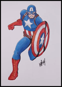 How to Draw Captain America | YouTube Studio Art Tutorial