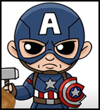How to Draw Captain America | with Shield and Mjolnir