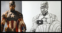How to Draw Captain America: Full Body // Easy Tutorial