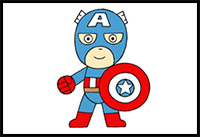How to Draw Captain America for Kids