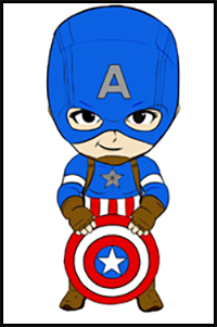 How to Draw Chibi Captain America